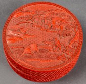 CHINESE CARVED CINNABAR LACQUE