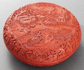 CHINESE CARVED CINNABAR LACQUE