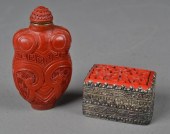 Chinese Carved Cinnabar Snuff