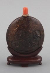 CHINESE CARVED COCONUT SHELL S