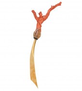 CHINESE CARVED CORAL 18K YG DA
