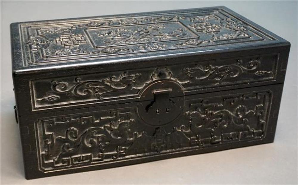 CHINESE CARVED DARK STAINED WOOD