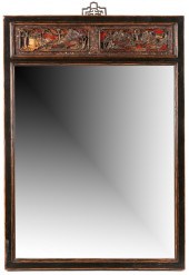 CHINESE CARVED EBONIZED AND GI