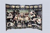 CHINESE CARVED EIGHT-PANEL FLO