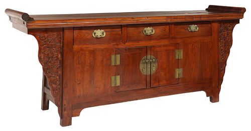 CHINESE CARVED ELM ALTAR-FORM