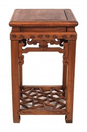 CHINESE CARVED ELMWOOD COUNTRY