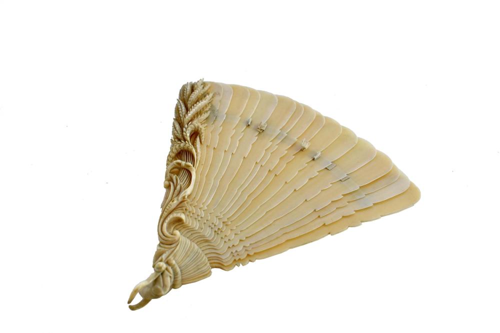 CHINESE CARVED FANCirca 1930. The