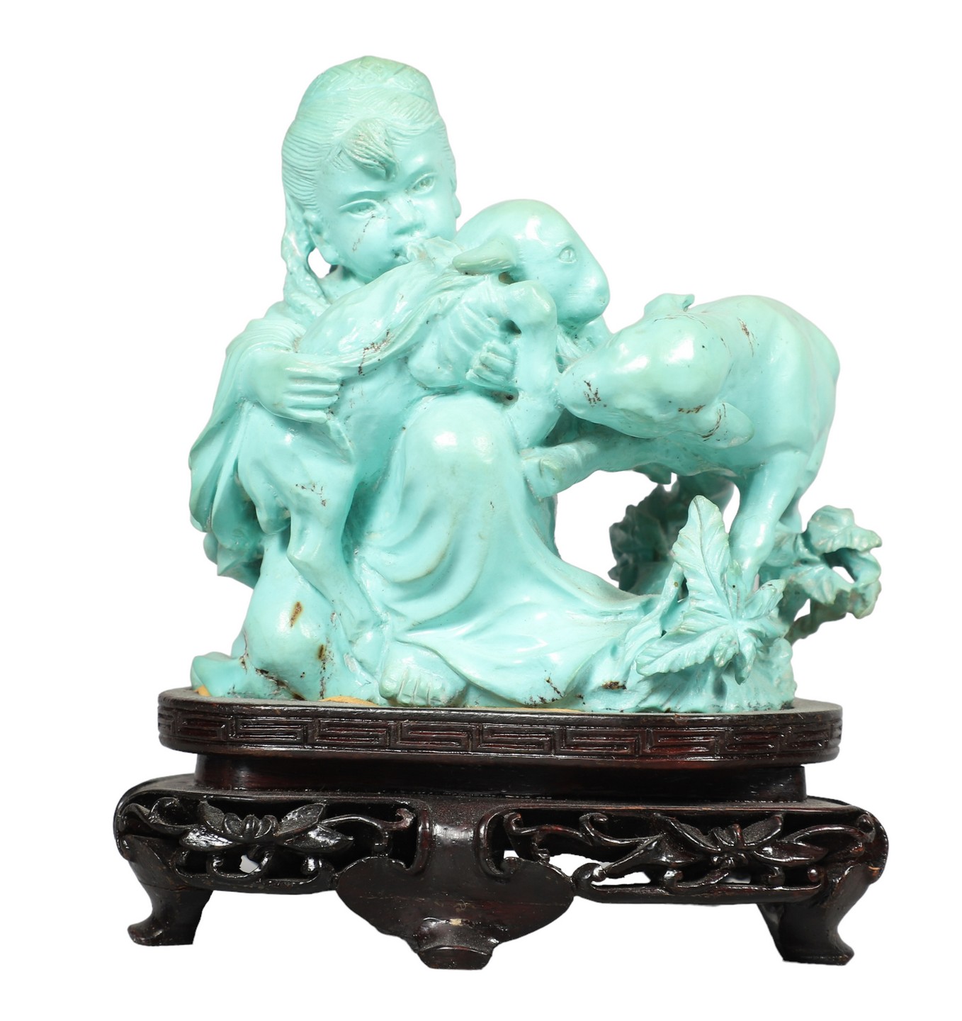 Chinese carved figure, girl with