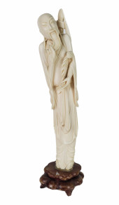 CHINESE CARVED FIGURE OF A LOH
