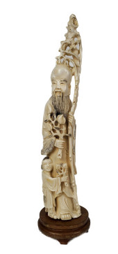 CHINESE CARVED FIGURE OF SHOU