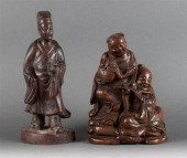 Chinese carved fruitwood figur