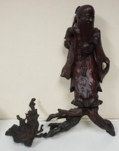 CHINESE CARVED FRUITWOOD FIGUR
