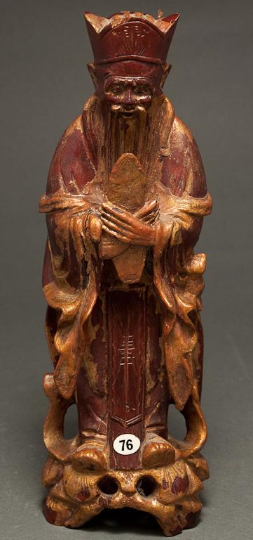 Chinese carved fruitwood figure