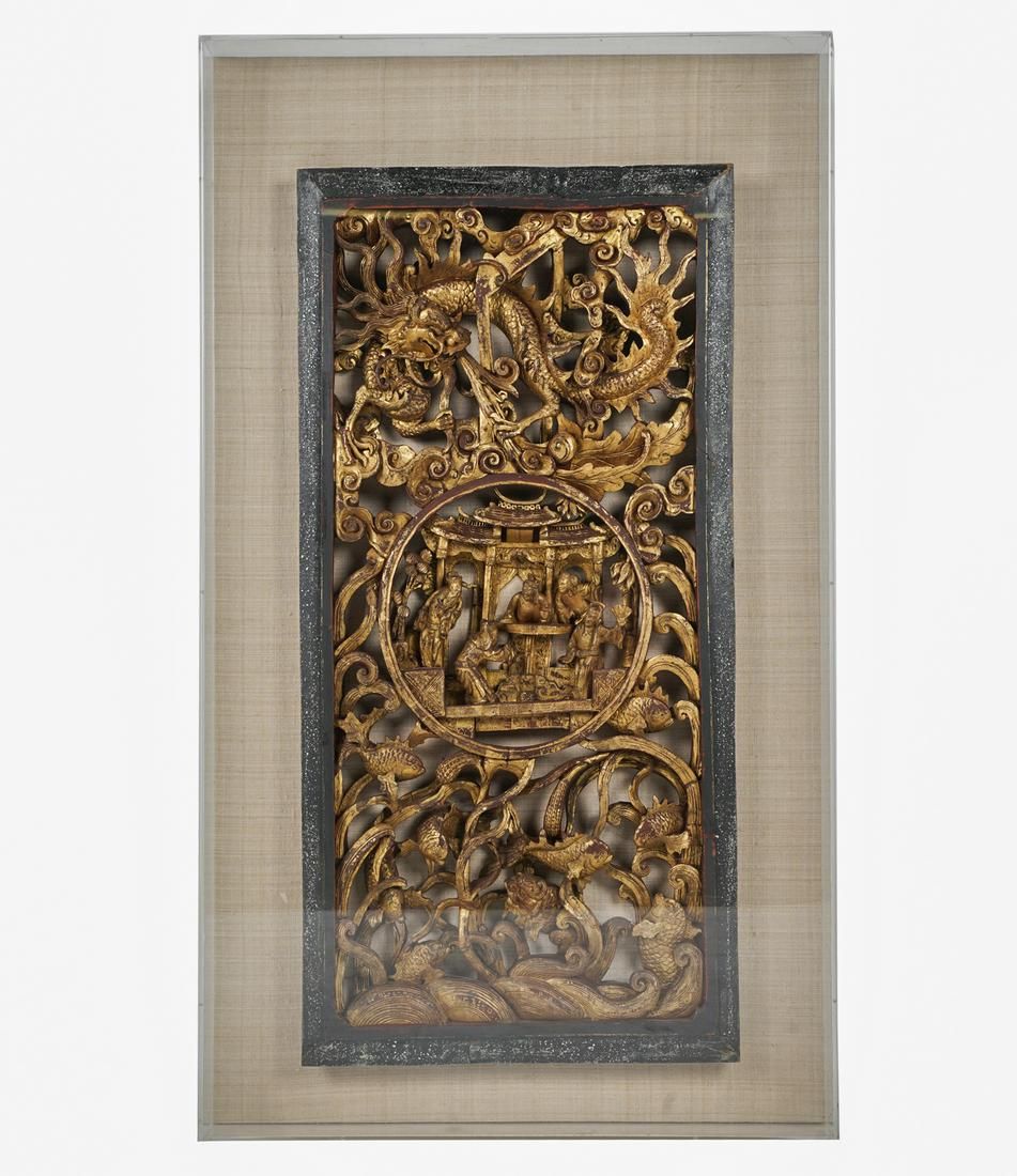 CHINESE CARVED & GILT WOOD
