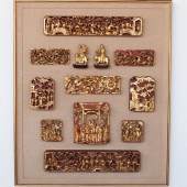 CHINESE CARVED GILT WOOD PANEL