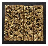 CHINESE CARVED GILTWOOD ARCHIT