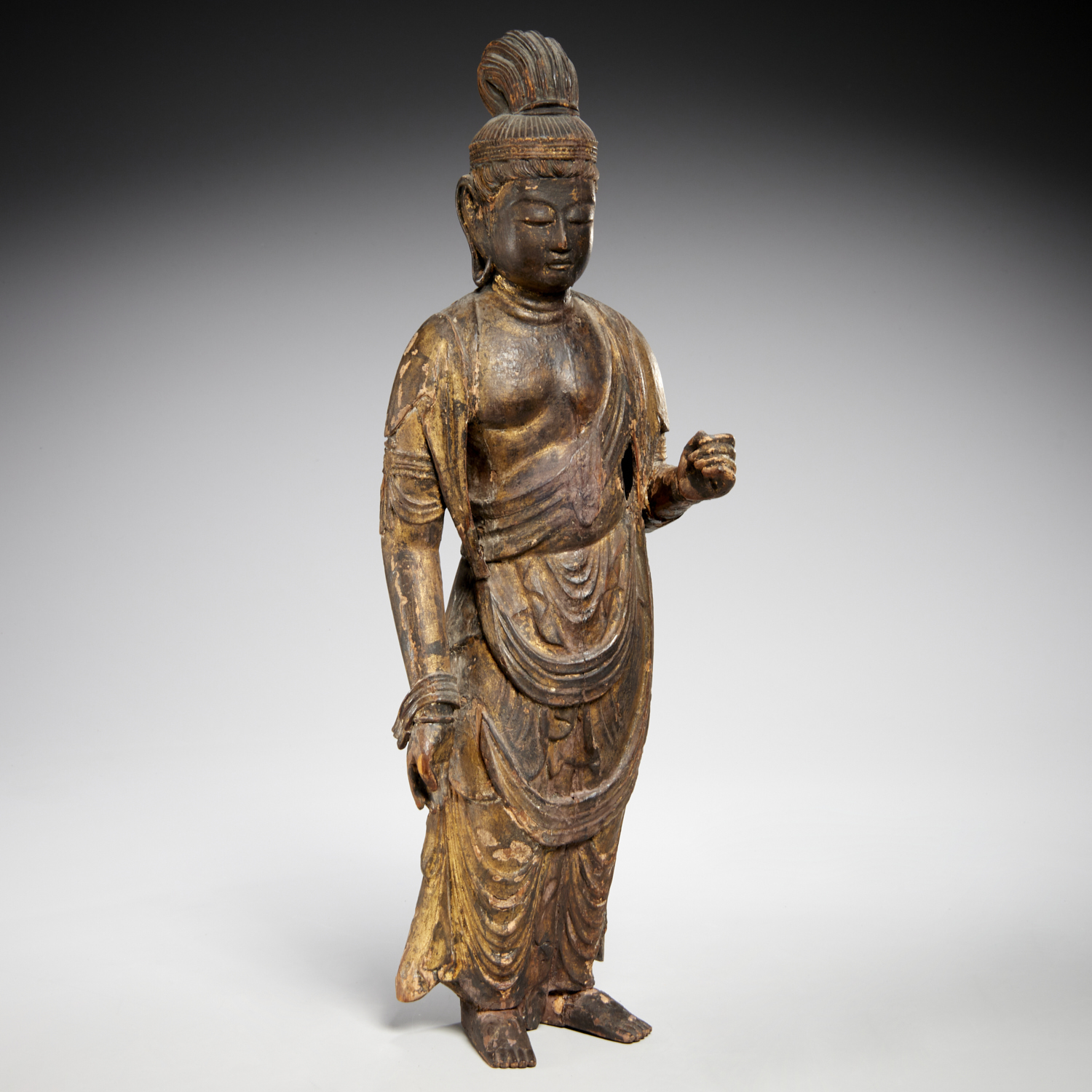 CHINESE CARVED GILTWOOD STANDING