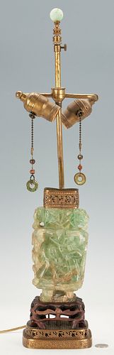CHINESE CARVED GREEN FLUORITE