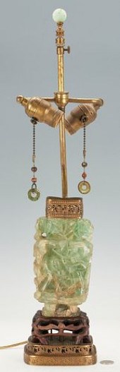 CHINESE CARVED GREEN FLUORITE