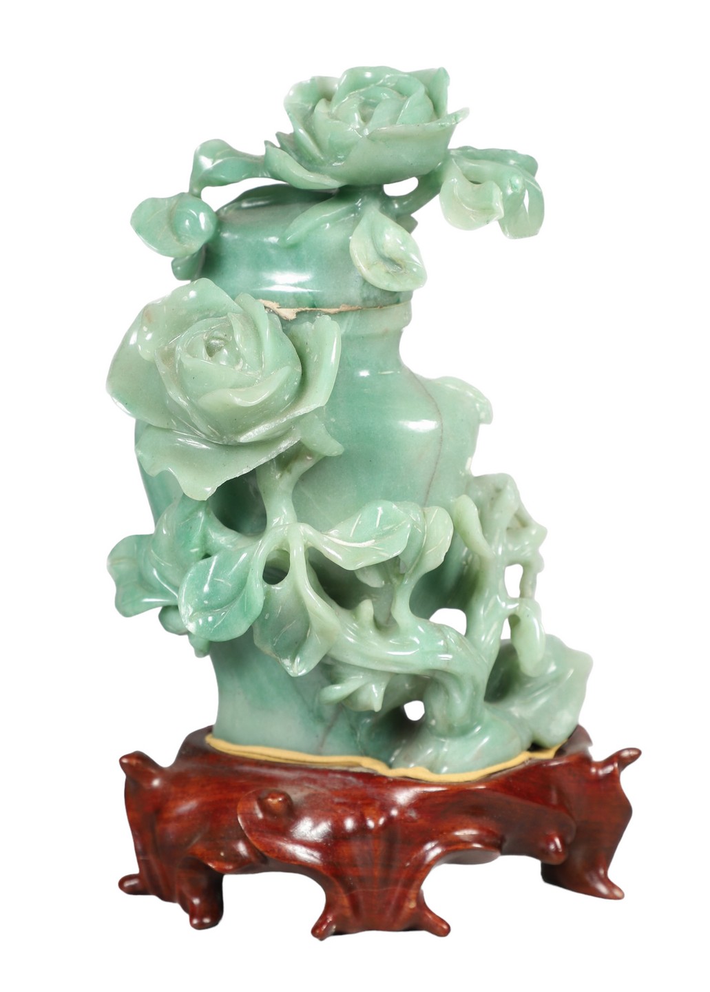 Chinese carved green hard stone