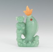 Chinese Carved Green Jade or B