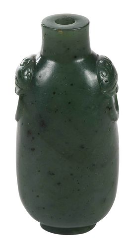 CHINESE CARVED GREEN JADE OR