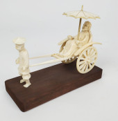 CHINESE CARVED GROUP OF ATTEND