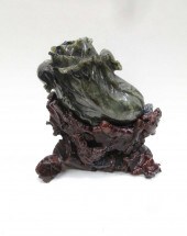 CHINESE CARVED HARDSTONE CABBA