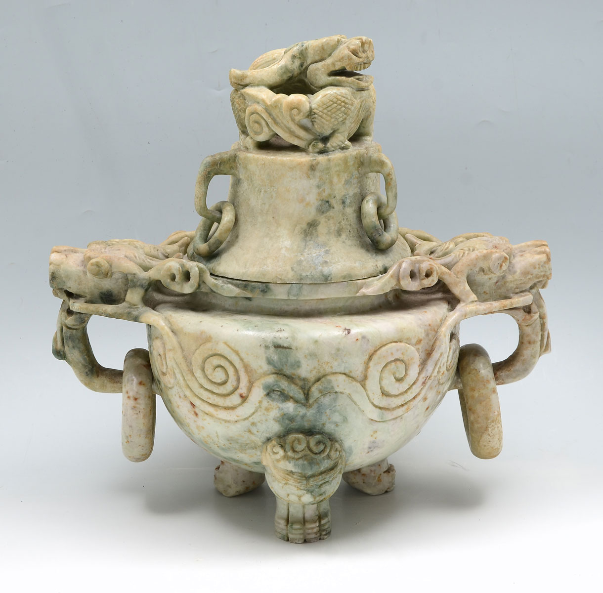 CHINESE CARVED HARDSTONE DRAGON
