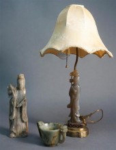 CHINESE CARVED HARDSTONE FIGUR