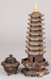 CHINESE CARVED HARDSTONE PAGOD