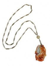 CHINESE CARVED HARDSTONE PENDA