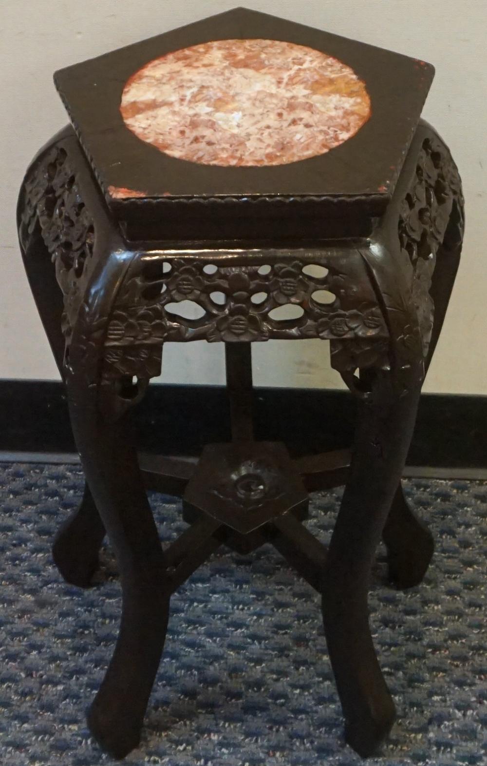 CHINESE CARVED HARDWOOD AND