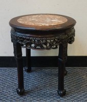 CHINESE CARVED HARDWOOD AND MA
