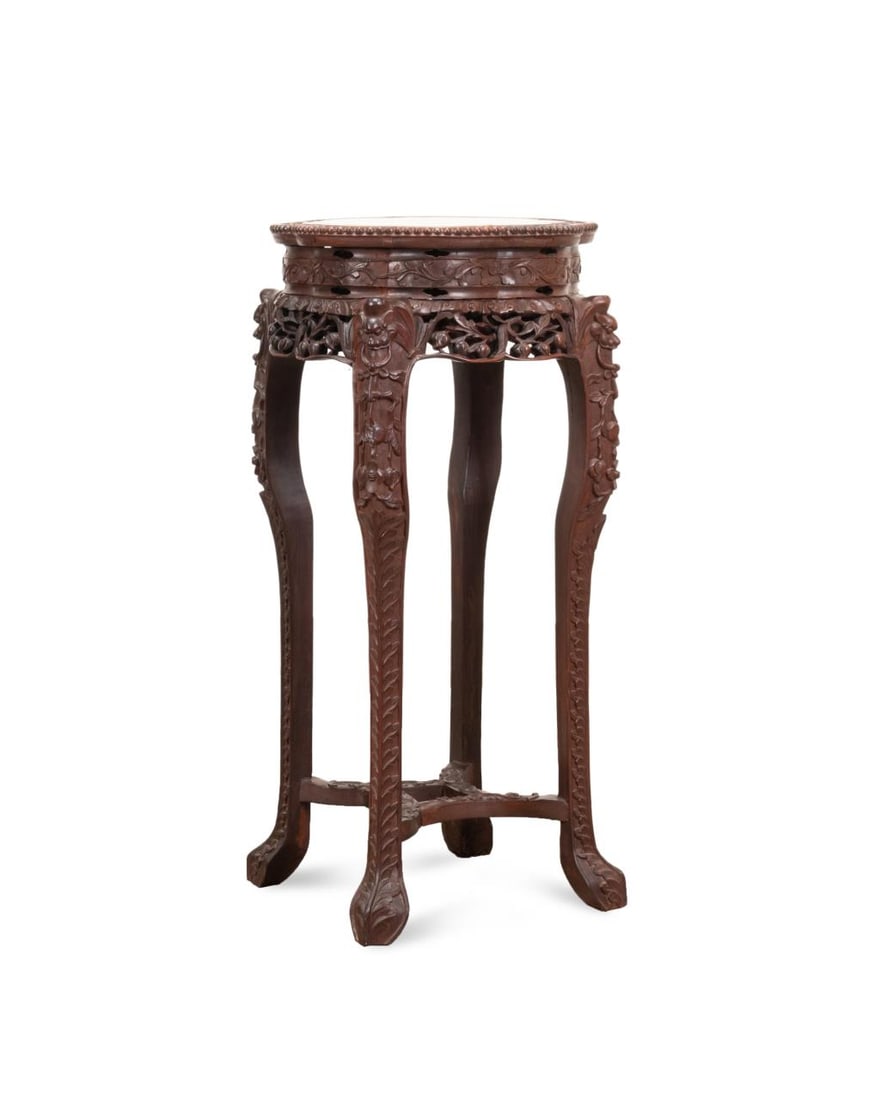 CHINESE CARVED HARDWOOD AND