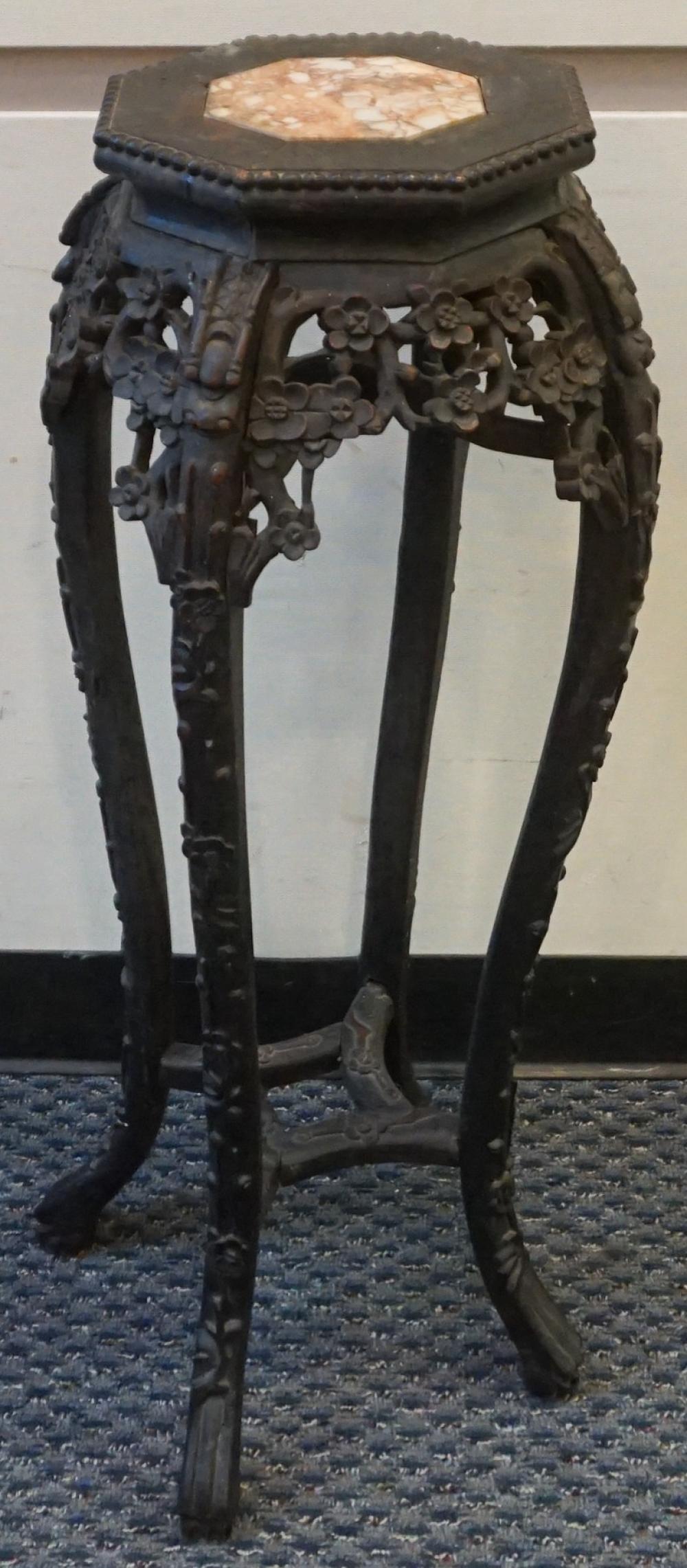 CHINESE CARVED HARDWOOD AND