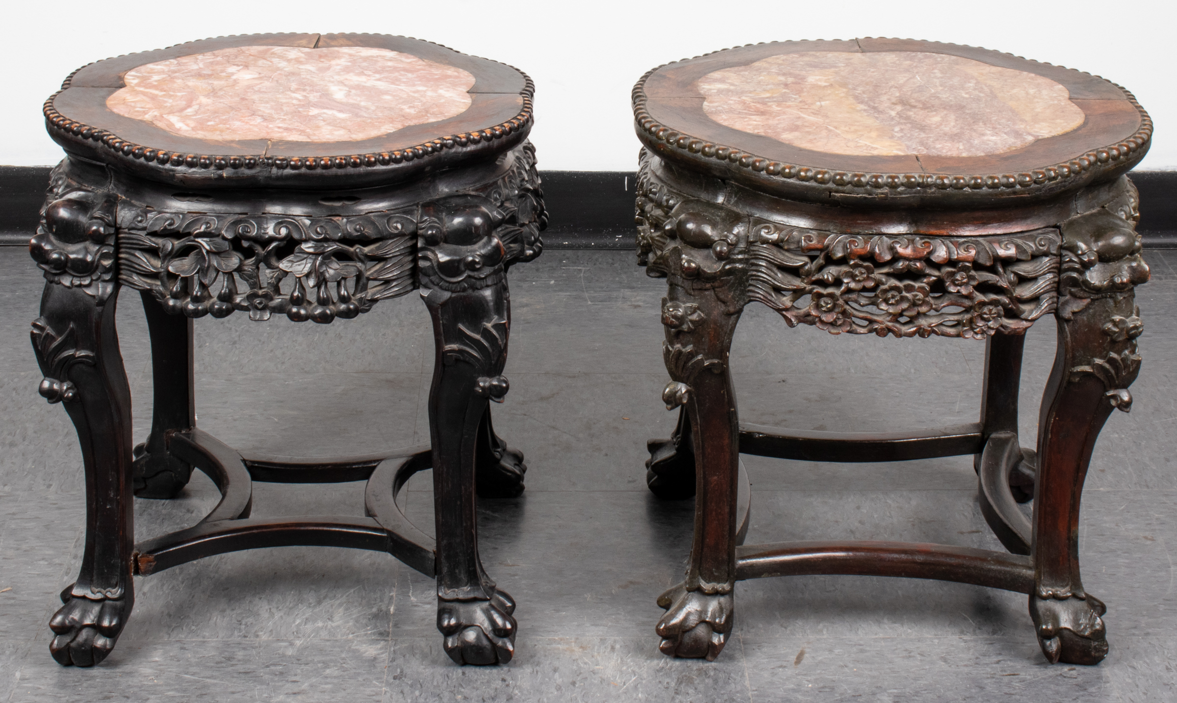 CHINESE CARVED HARDWOOD AND