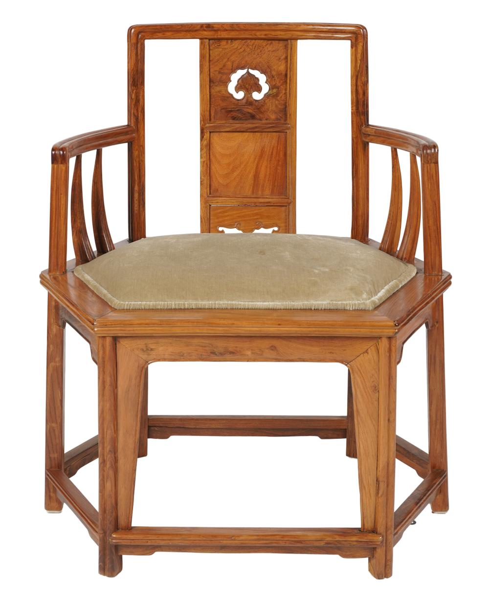 CHINESE CARVED HARDWOOD ARMCHAIRthe
