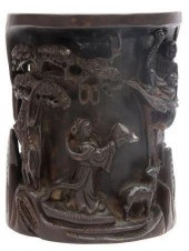 CHINESE CARVED HARDWOOD BITONG