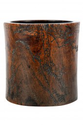 CHINESE CARVED HARDWOOD BRUSH
