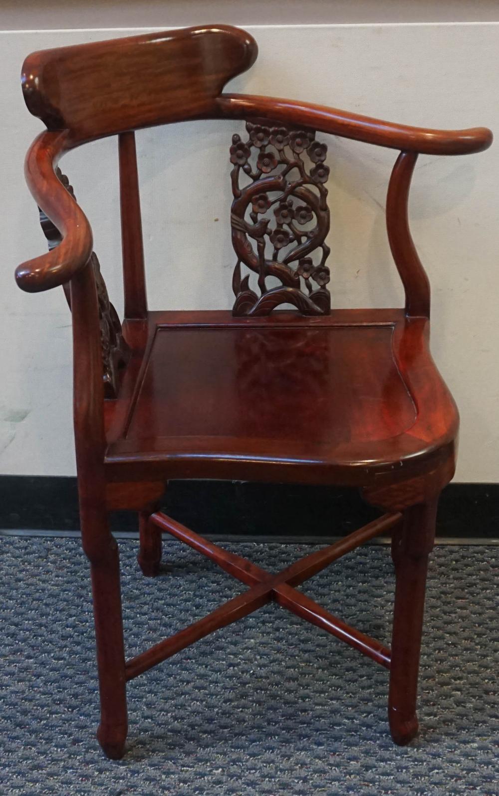 CHINESE CARVED HARDWOOD CORNER