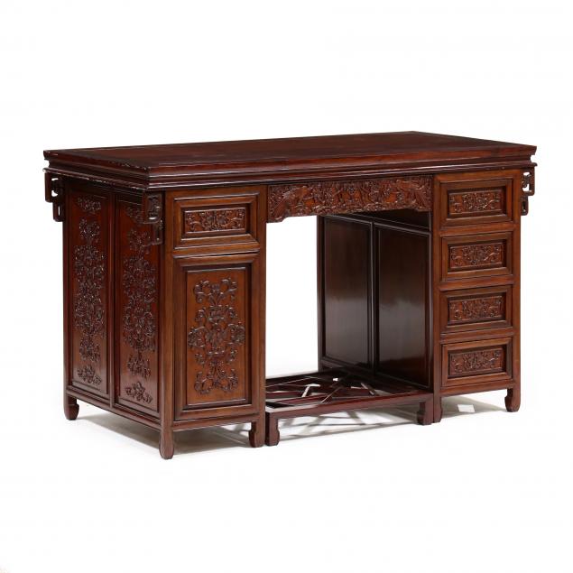 CHINESE CARVED HARDWOOD DOCTOR'S