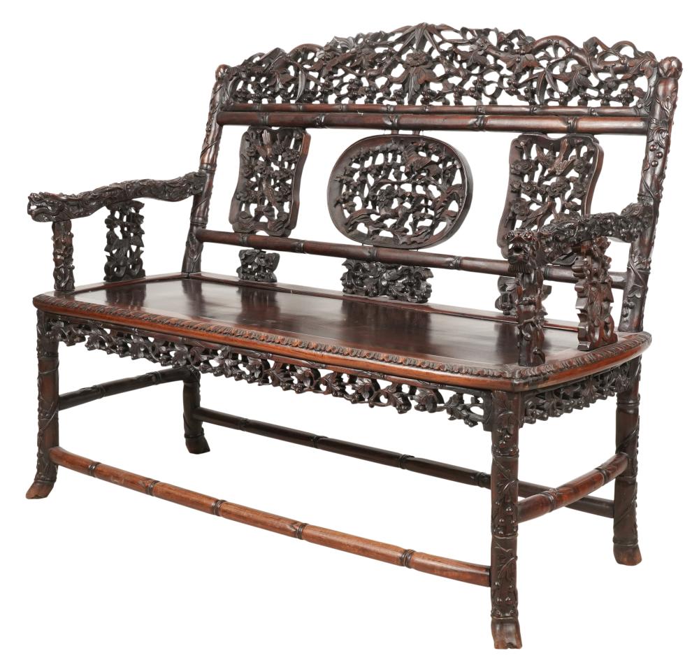 CHINESE CARVED HARDWOOD 'DRAGON'