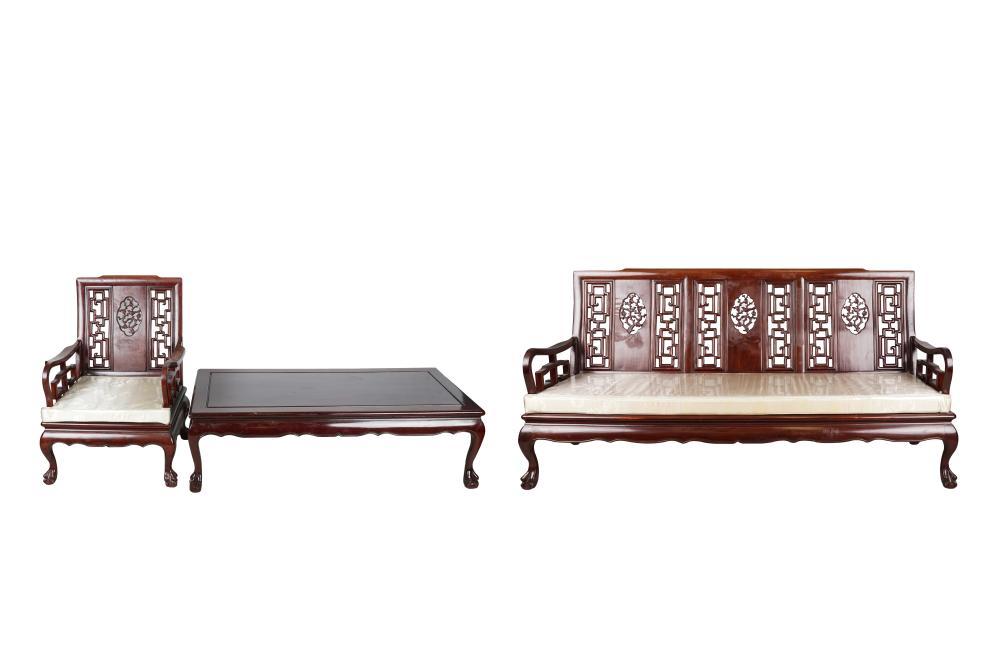 CHINESE CARVED HARDWOOD LIVING ROOM