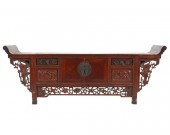 CHINESE CARVED HARDWOOD LOW CA