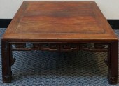 CHINESE CARVED HARDWOOD LOW SQ