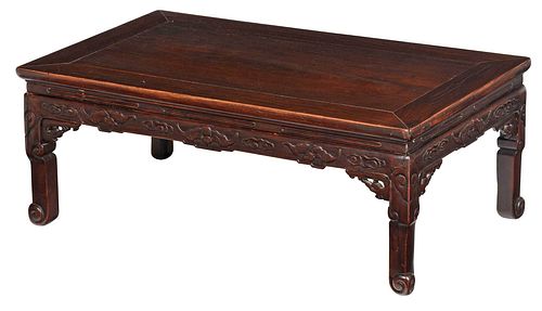 CHINESE CARVED HARDWOOD LOW