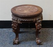 CHINESE CARVED HARDWOOD MARBLE