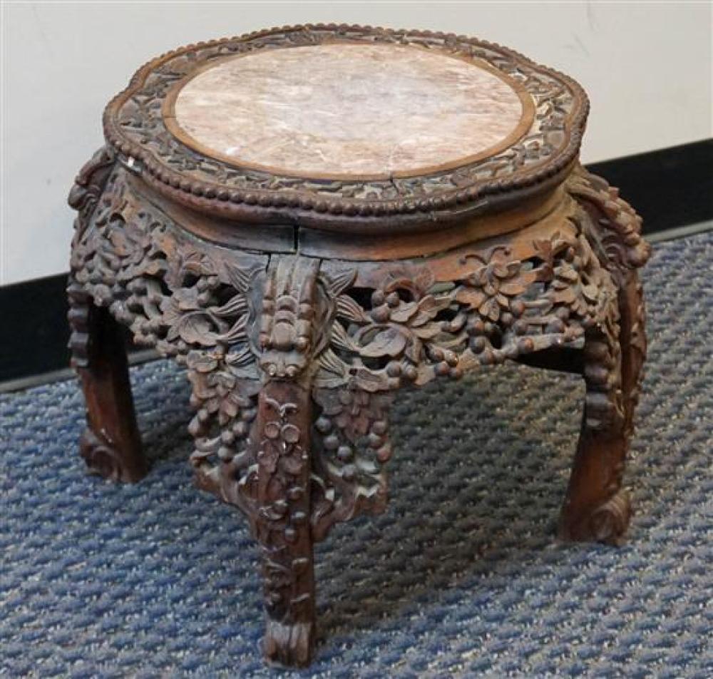 CHINESE CARVED HARDWOOD MARBLE