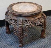 CHINESE CARVED HARDWOOD MARBLE